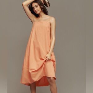 Self Contrast Bare Sleeveless Mini Dress - peach